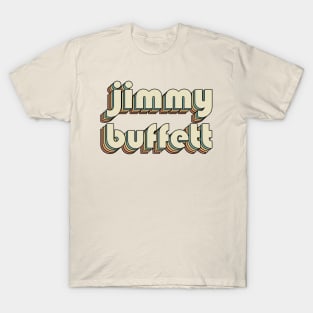 Jimmy Buffett // Retro Rainbow Typography Style // 70s T-Shirt